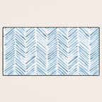 Baby blue watercolor herringbone  Desk Mat Gallery Image 3