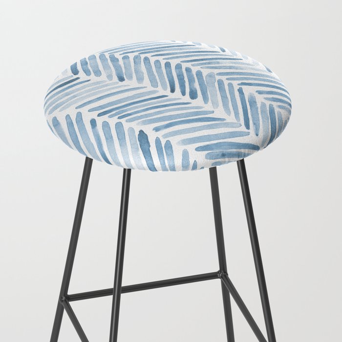 Baby blue watercolor herringbone  Stool Gallery Image 2