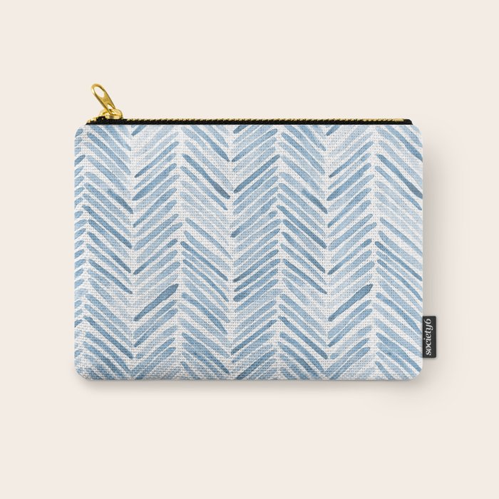 Baby blue watercolor herringbone  Carry All Pouch Gallery Image 1