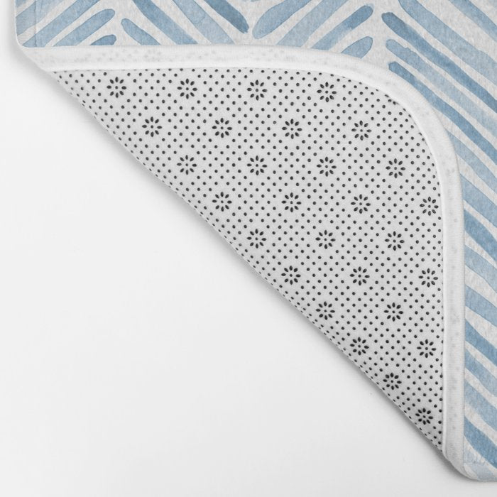 Baby blue watercolor herringbone  Bath Mat Gallery Image 2