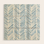 Baby blue watercolor herringbone  Wood Wall Art Gallery Image 1