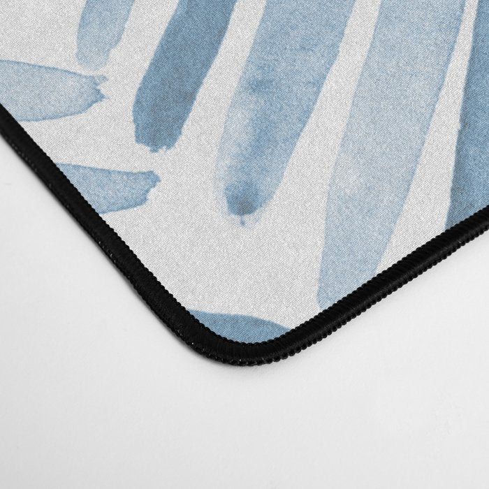 Baby blue watercolor herringbone  Desk Mat Gallery Image 4