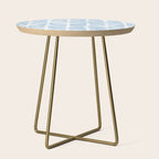 Baby blue watercolor herringbone  Side Table Gallery Image 1