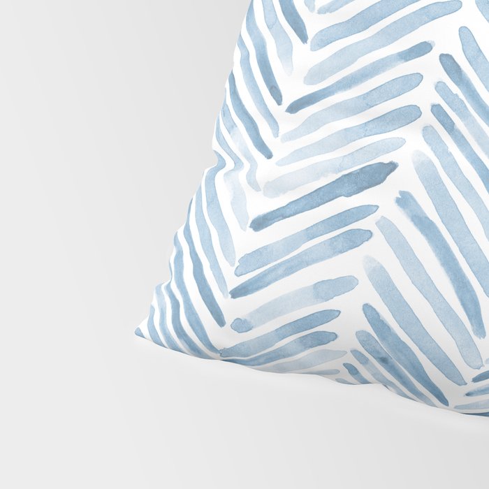 Baby blue watercolor herringbone  Pillow Sham Gallery Image 4