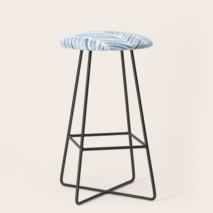 Baby blue watercolor herringbone  Stool Gallery Image 1