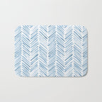 Baby blue watercolor herringbone  Bath Mat Gallery Image 1
