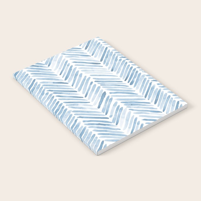 Baby blue watercolor herringbone  Notebook Gallery Image 2