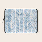 Baby blue watercolor herringbone  Laptop Sleeve Gallery Image 1