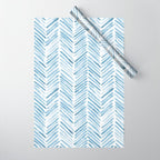 Baby blue watercolor herringbone  Wrapping Paper Gallery Image 1