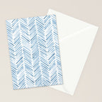 Baby blue watercolor herringbone  Stationery Card Gallery Image 2