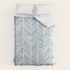 Baby blue watercolor herringbone  Duvet Cover Gallery Image 6