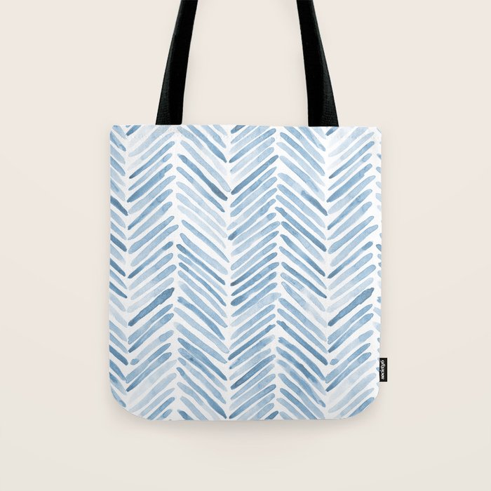 Baby blue watercolor herringbone  Tote Bag Gallery Image 1