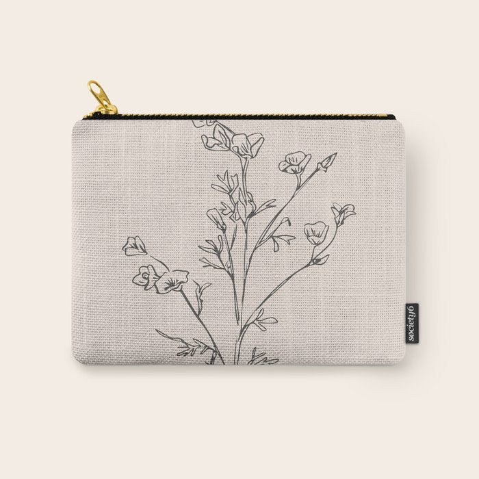 Minimal Line Art Flowers 5 Carry All Pouch Gallery Image 1