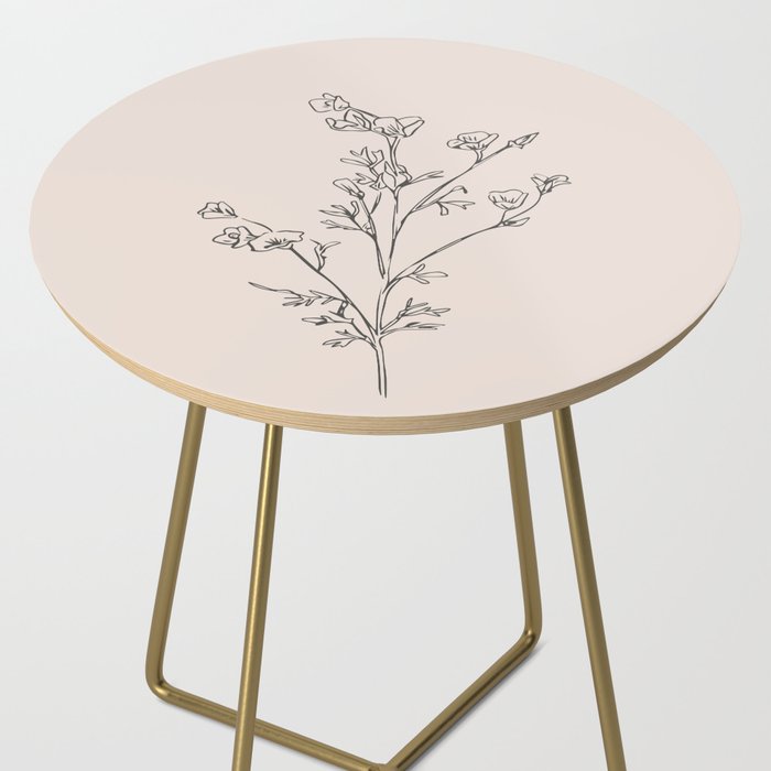 Minimal Line Art Flowers 5 Side Table Gallery Image 2