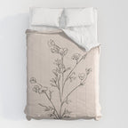 Minimal Line Art Flowers 5 Comforter Gallery Image 6