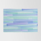 Abstract Watercolor Waves in Cool Blue Rug Gallery Image 2