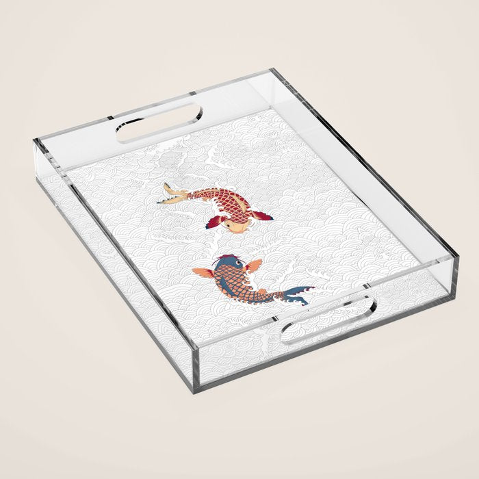 koi fish bold graphic Acrylic Tray Gallery Image 1