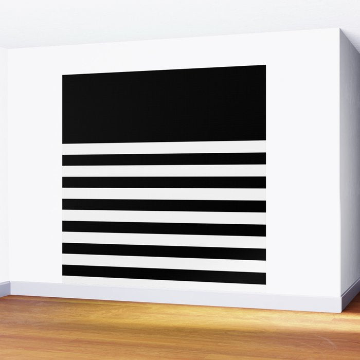 Elegant Black & White Stripes Wall Mural Gallery Image 2