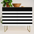 Elegant Black & White Stripes Credenza Gallery Image 1