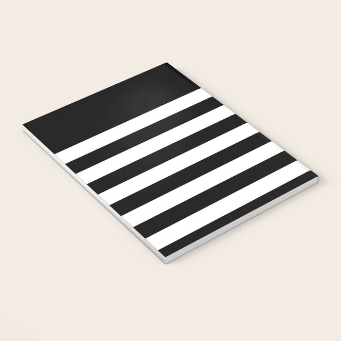 Elegant Black & White Stripes Notebook Gallery Image 3