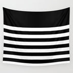 Elegant Black & White Stripes Wall Tapestry Gallery Image 4