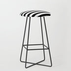 Elegant Black & White Stripes Stool Gallery Image 1