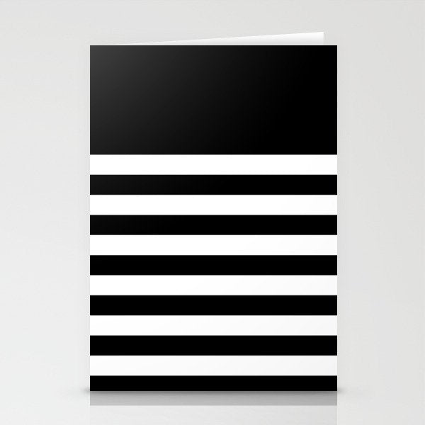 Elegant Black & White Stripes Stationery Card Gallery Image 2