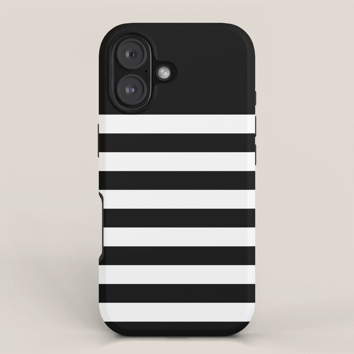 Elegant Black & White Stripes iPhone Case Gallery Image 1