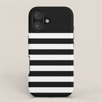 Elegant Black & White Stripes iPhone Case Gallery Image 1