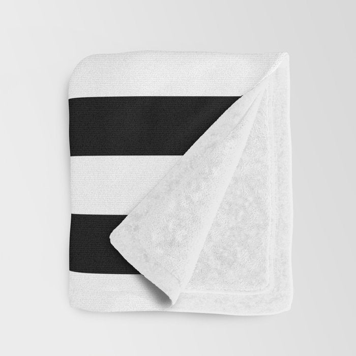 Elegant Black & White Stripes Throw Blanket Gallery Image 3