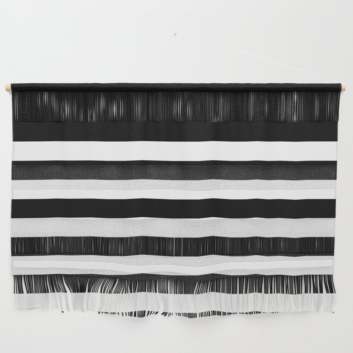 Elegant Black & White Stripes Wall Hanging Gallery Image 1