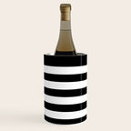 Elegant Black & White Stripes Wine Chiller Gallery Image 2