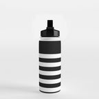 Elegant Black & White Stripes Water Bottle Gallery Image 2