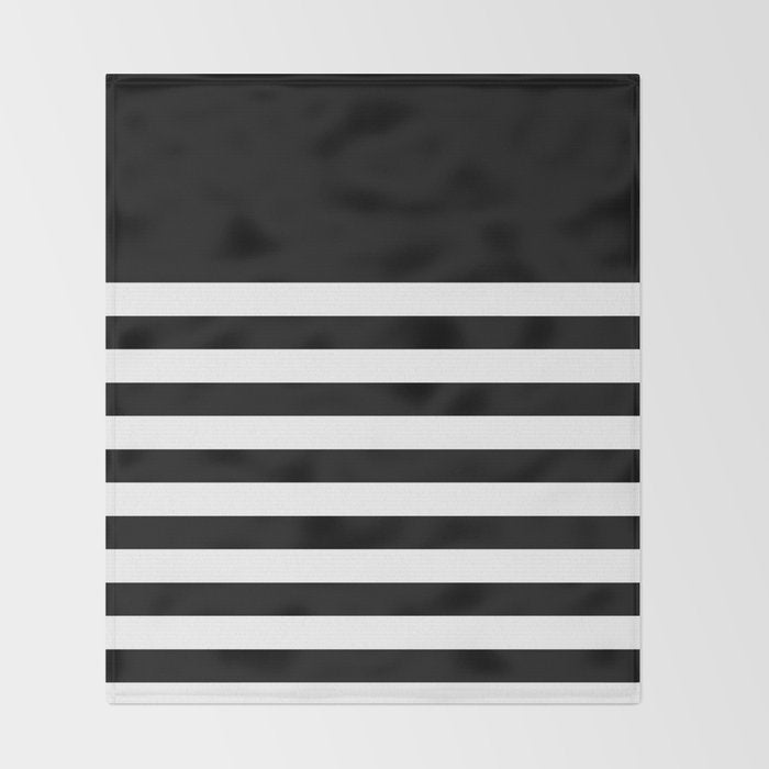 Elegant Black & White Stripes Throw Blanket Gallery Image 2