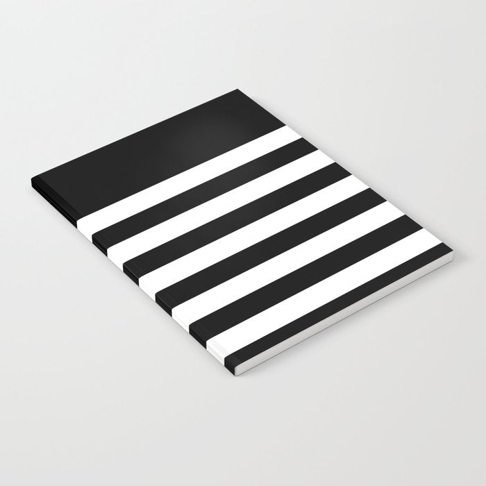 Elegant Black & White Stripes Notebook Gallery Image 1