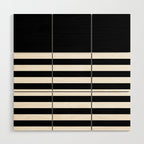 Elegant Black & White Stripes Wood Wall Art Gallery Image 1