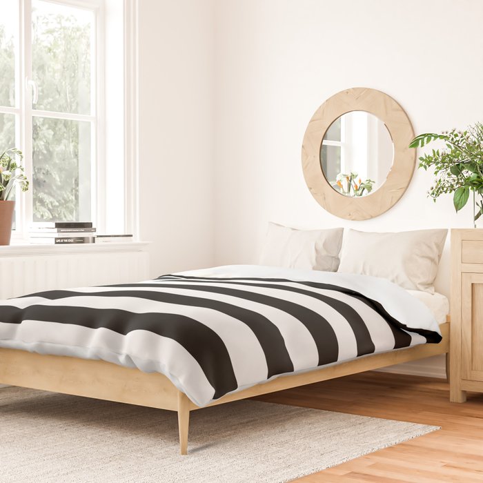 Elegant Black & White Stripes Duvet Cover Gallery Image 2