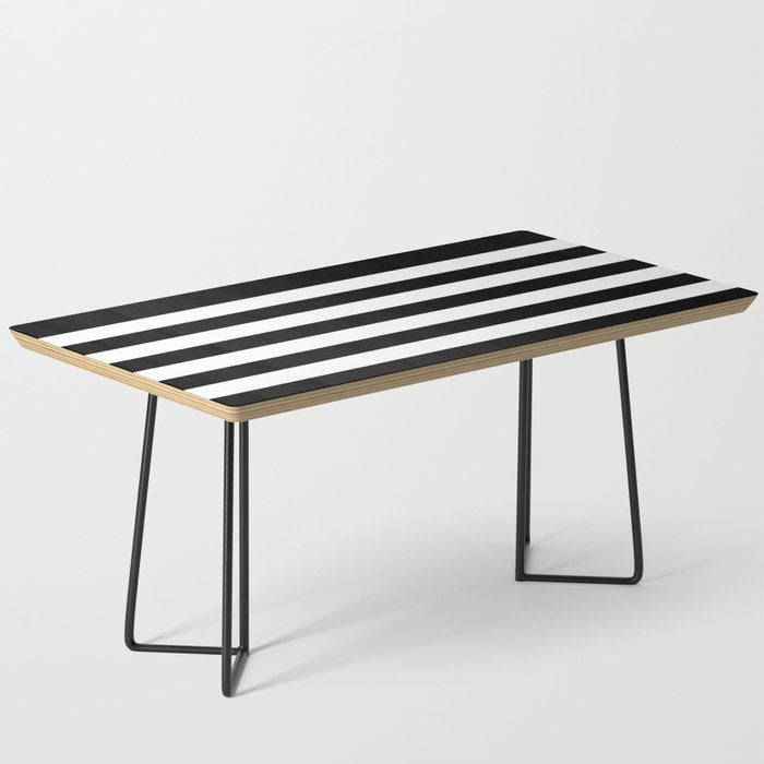 Elegant Black & White Stripes Coffee Table Gallery Image 1