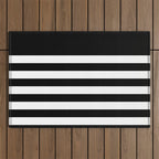 Elegant Black & White Stripes Outdoor Rug Gallery Image 1