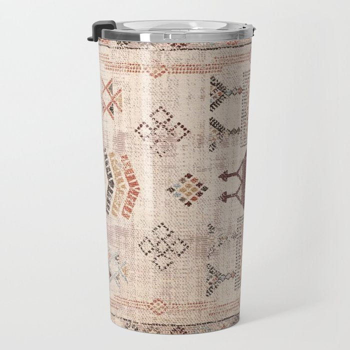 Moroccan Traditional Carpet Arwtork 11 Travel Mug Gallery Image 3