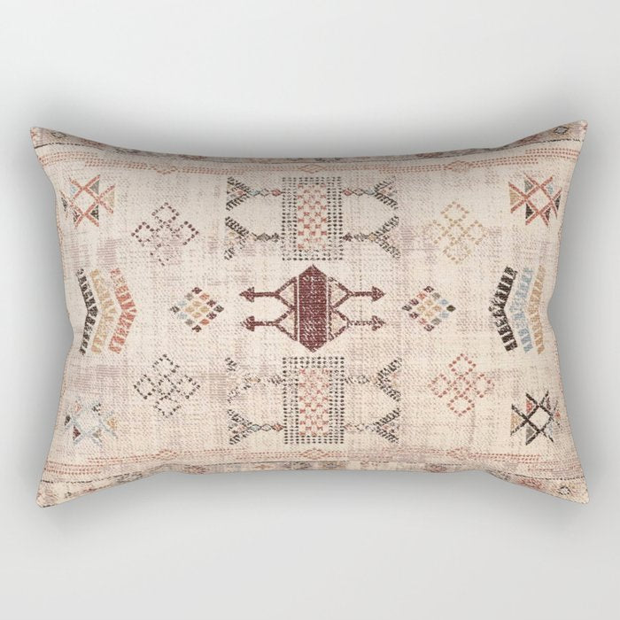 Moroccan Traditional Carpet Arwtork 11 Rectangular Pillow Gallery Image 1