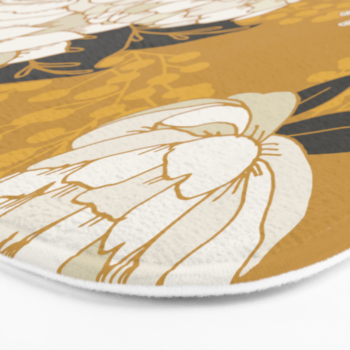 Glam Florals - Gold Bath Mat Gallery Image 3