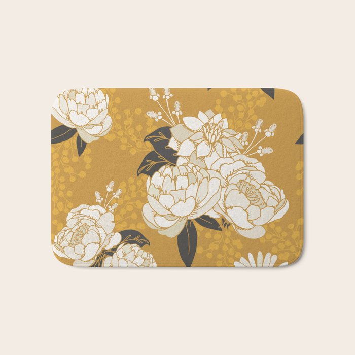 Glam Florals - Gold Bath Mat Gallery Image 1