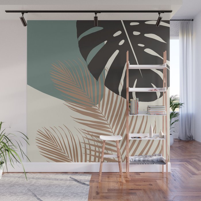 Minimal Monstera Palm Finesse #1 #tropical #decor #art #society6 Wall Mural Gallery Image 1