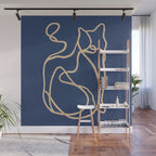 Abstract Line Art Cat 6 Wall Mural Gallery Image 1