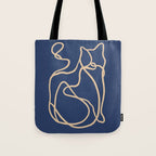 Abstract Line Art Cat 6 Tote Bag Gallery Image 1