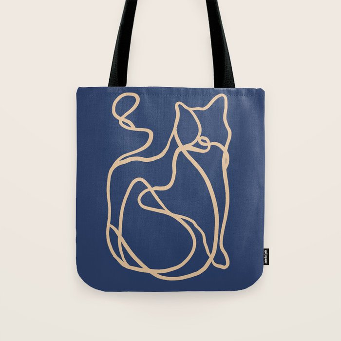 Abstract Line Art Cat 6 Tote Bag Gallery Image 1