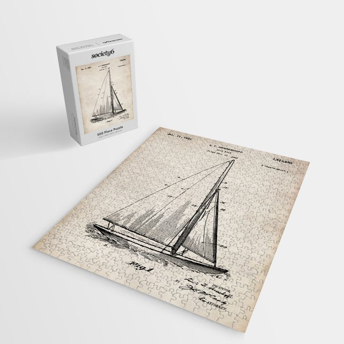 Sailboat Patent - Yacht Art - Antique Jigsaw Puzzle Gallery Image 2