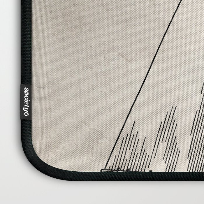 Sailboat Patent - Yacht Art - Antique Laptop Sleeve Gallery Image 3