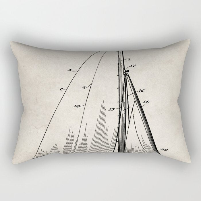 Sailboat Patent - Yacht Art - Antique Rectangular Pillow Gallery Image 2